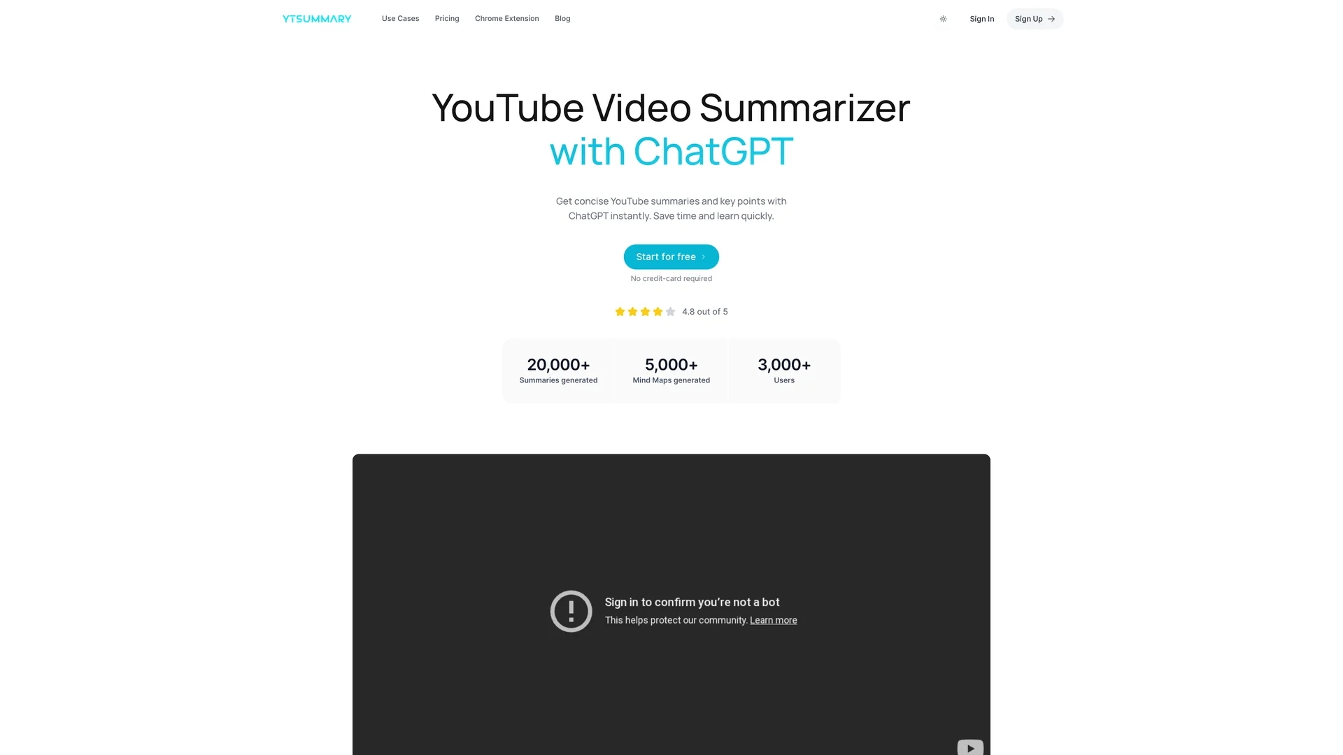 ytsummary homepage