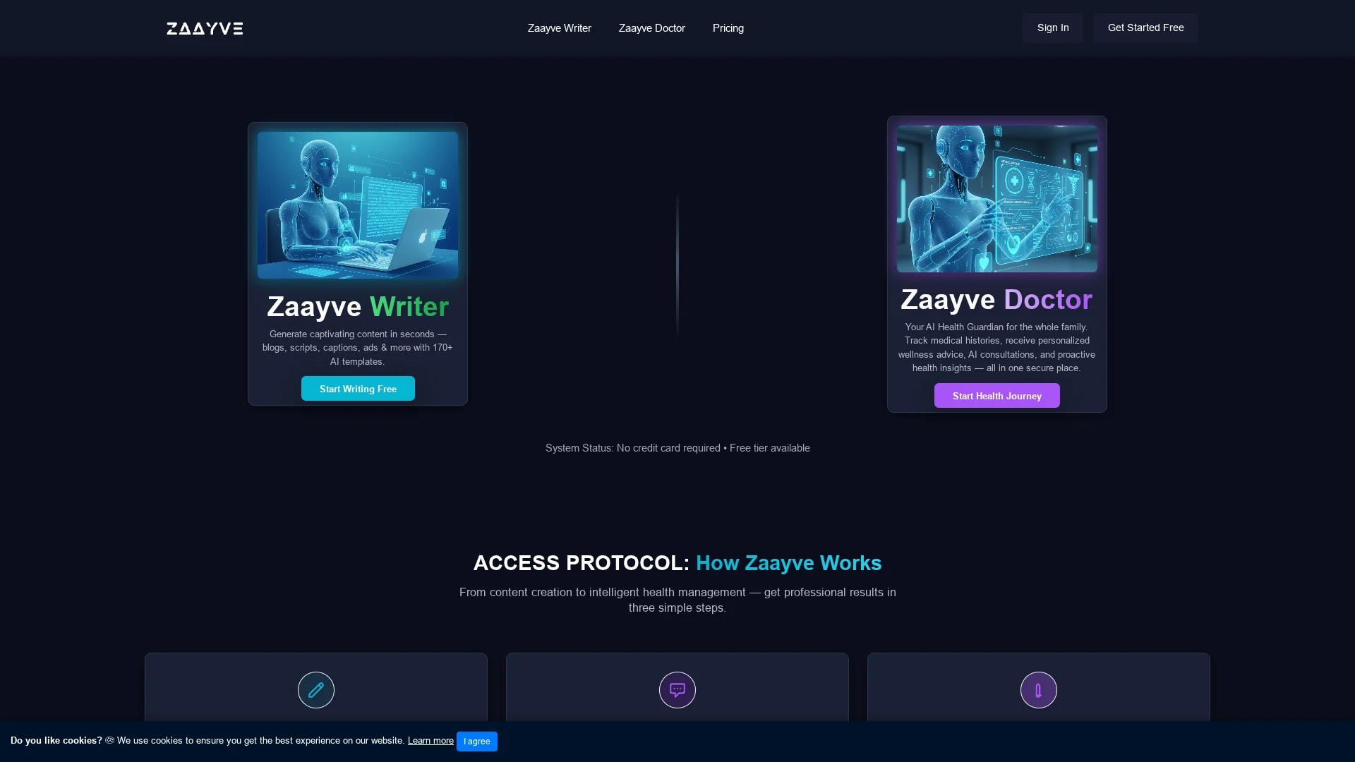 zaayve-ai homepage