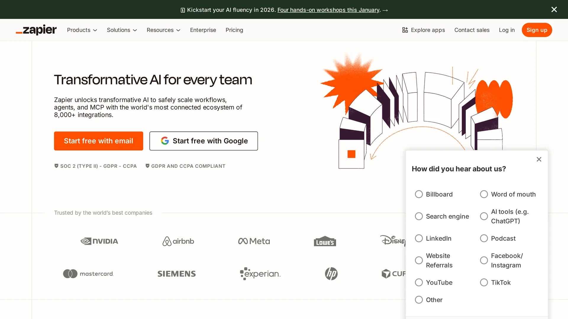 zapier homepage