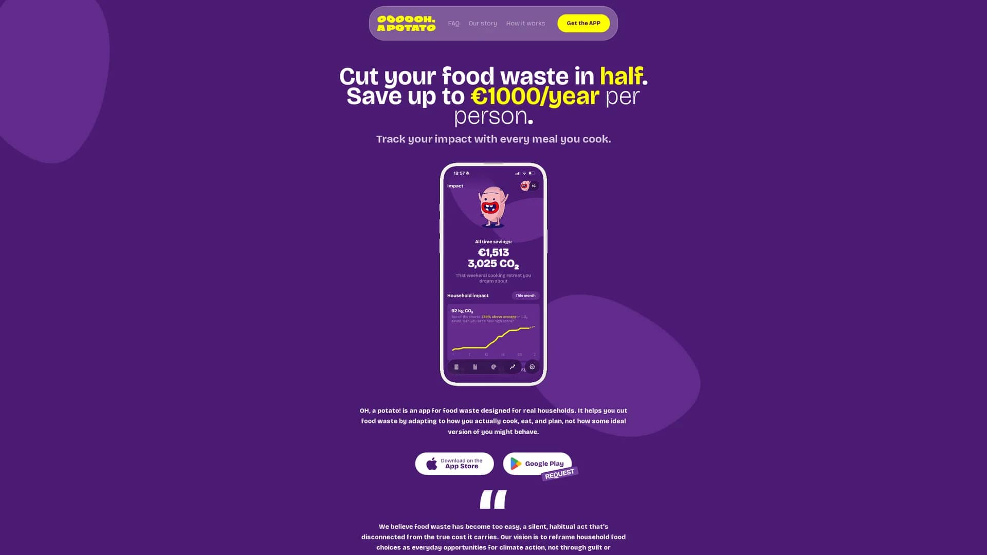 Ohapotato-app homepage