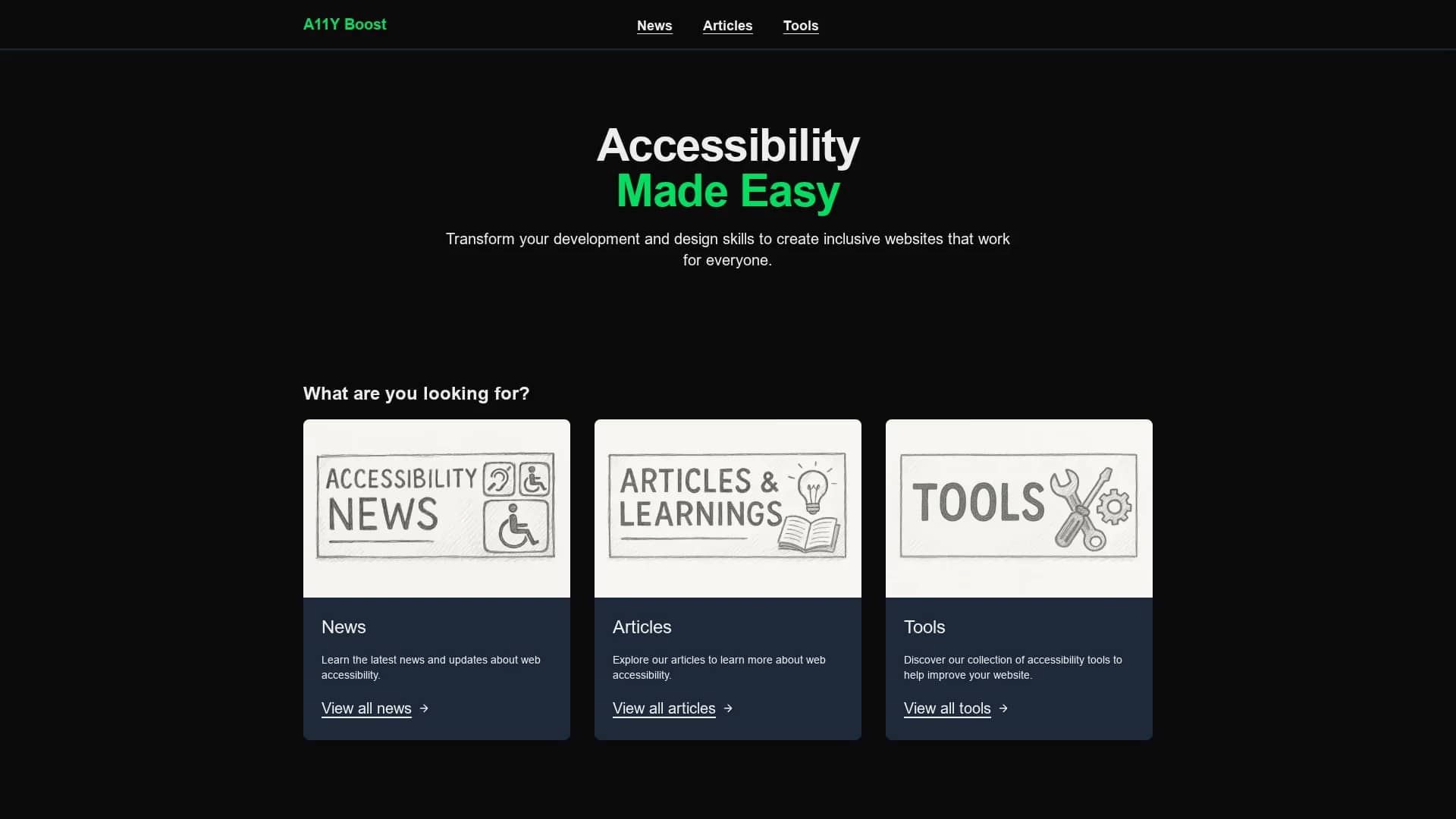 a11yboost homepage