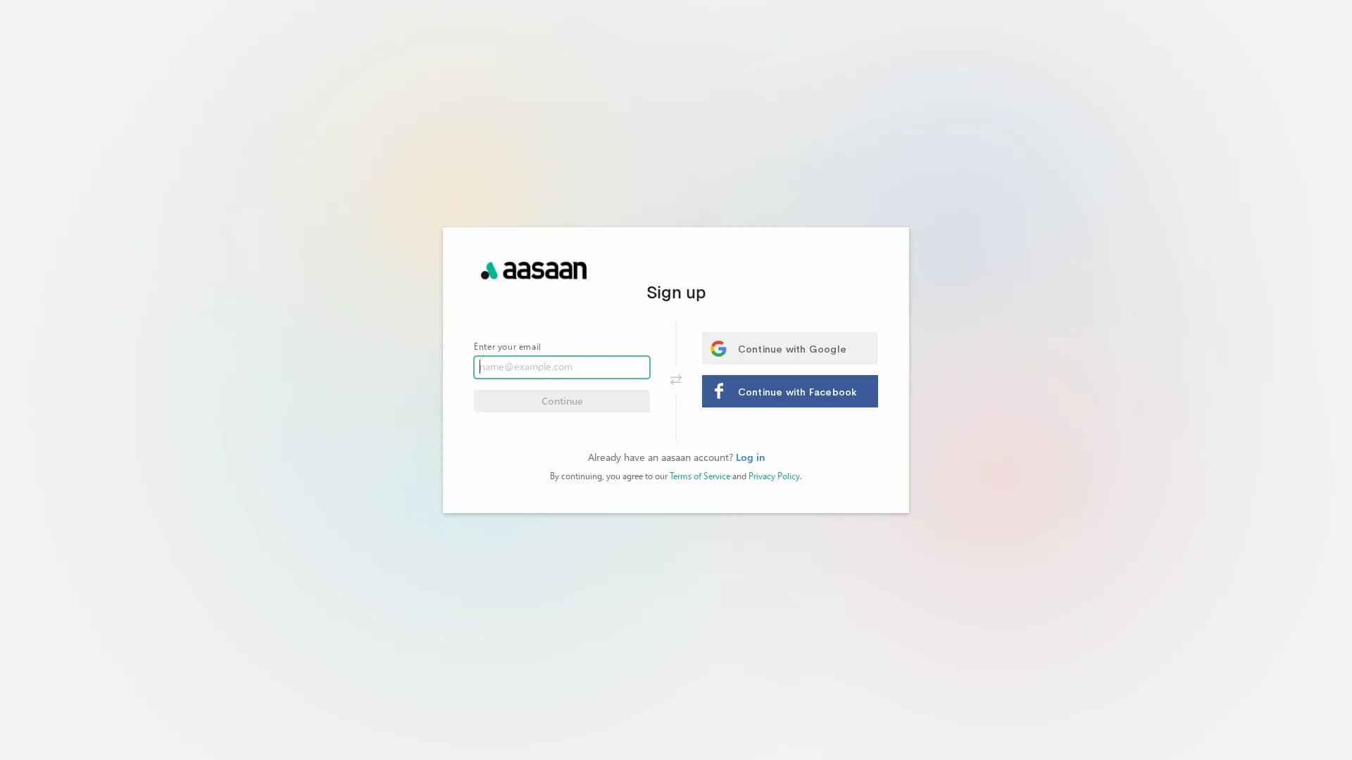 aasaan homepage