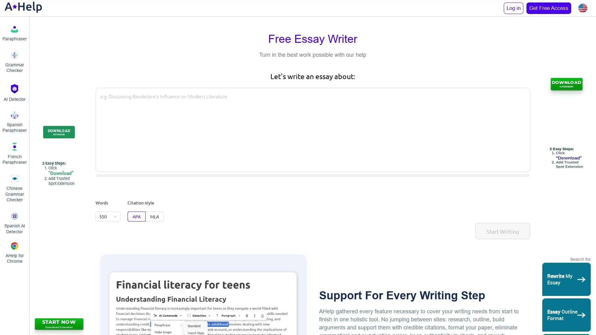 academichelp-ai-writer homepage