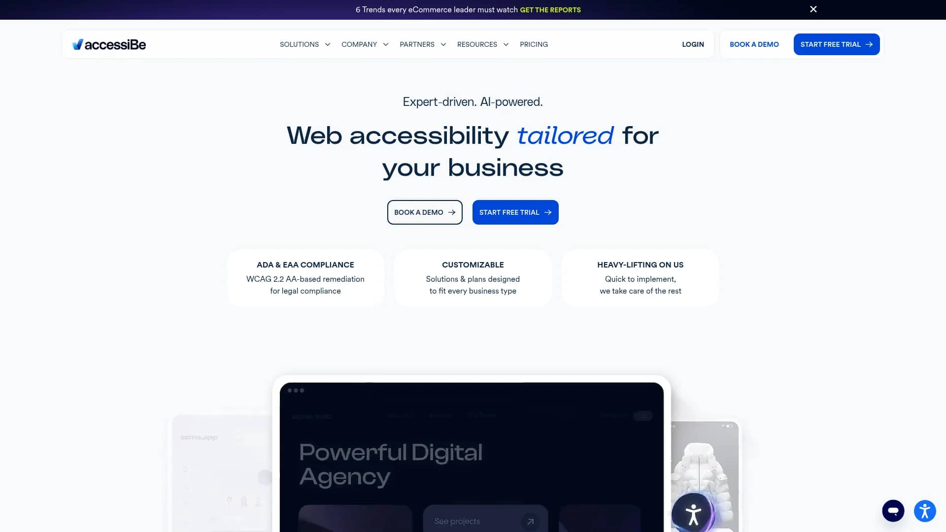 accessibe homepage