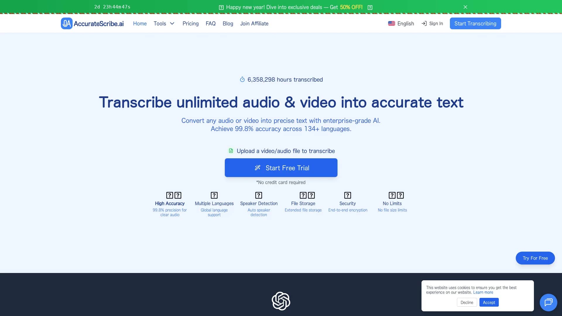accuratescribe-ai homepage