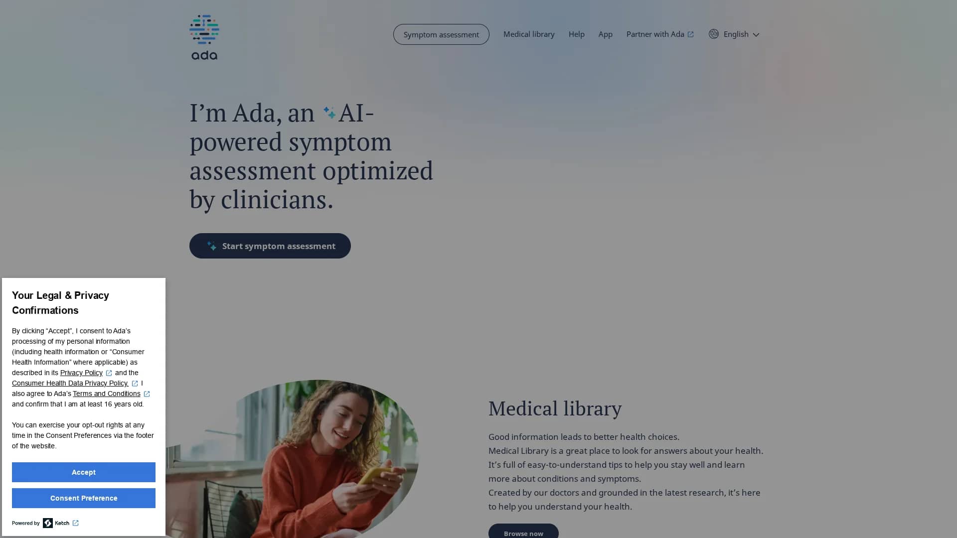 ada-health homepage