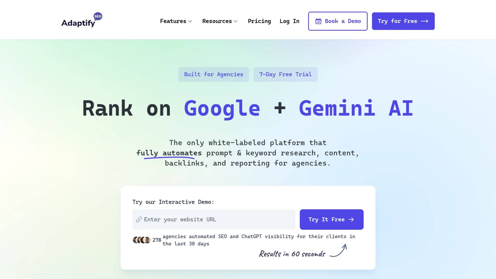 adaptify homepage