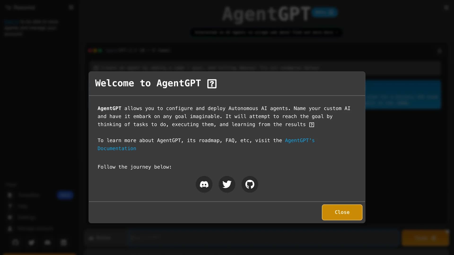 agentgpt homepage