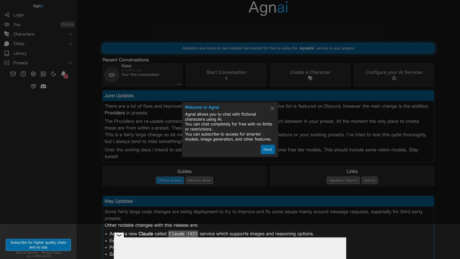 agnai-chat homepage