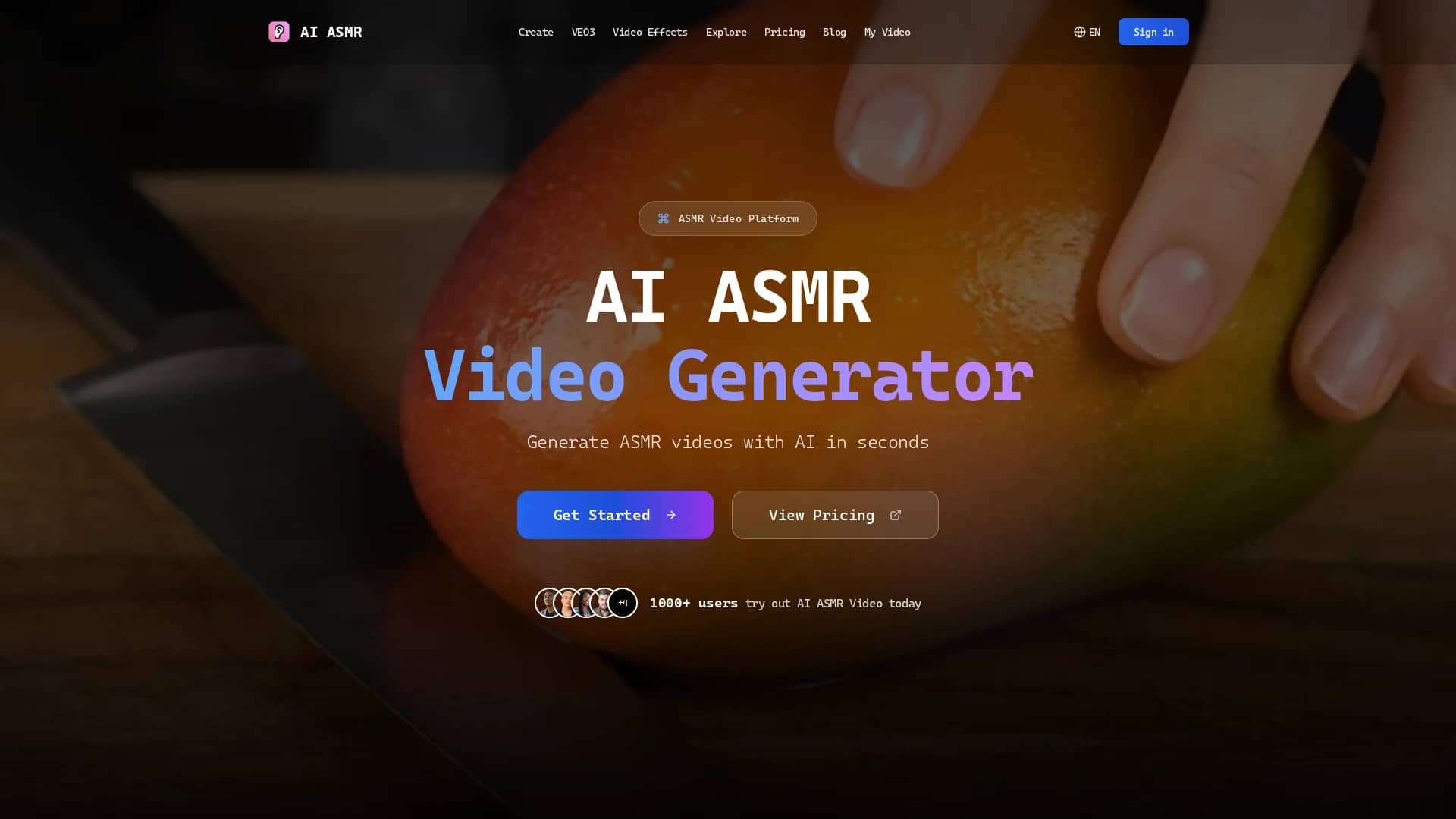 ai-asmr-generator homepage