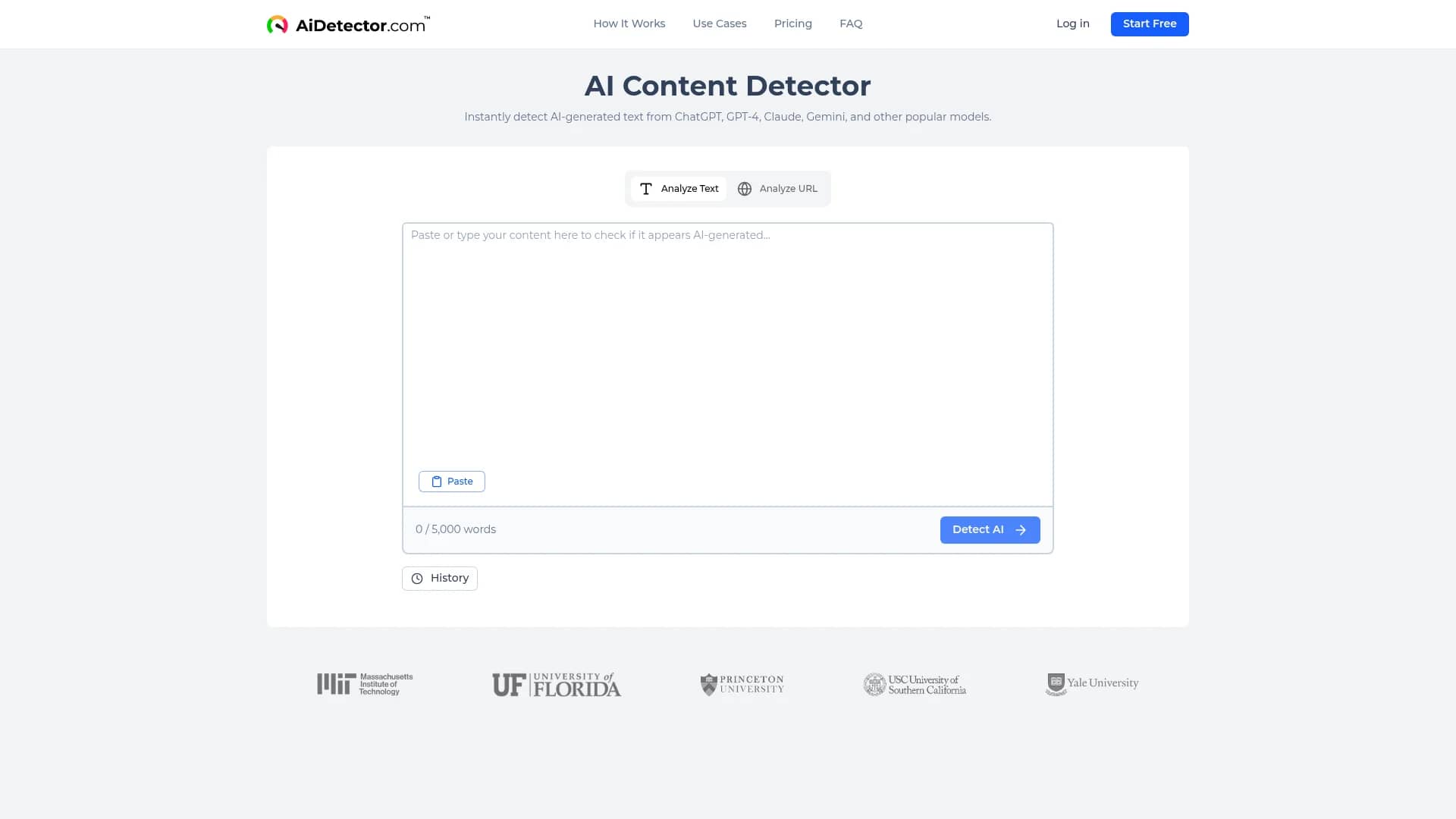 ai-checker-tool homepage
