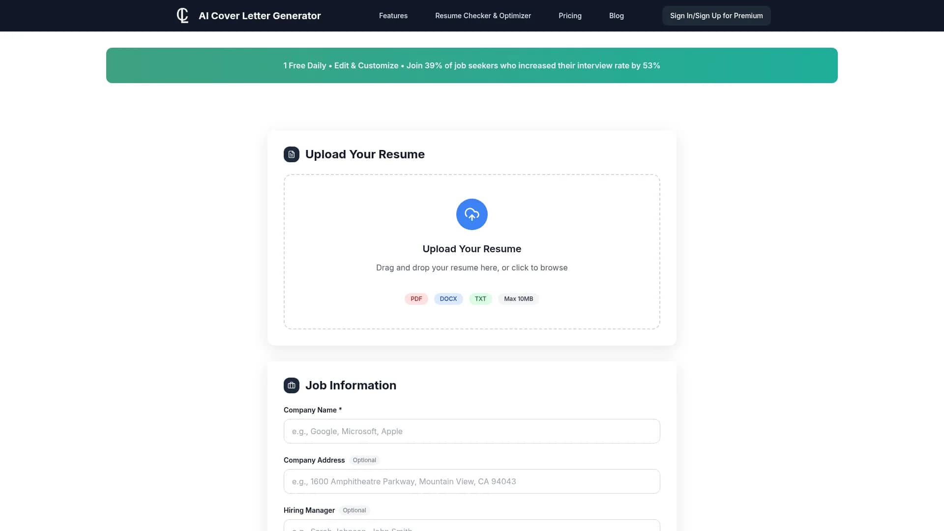 ai-coverlettergenerator-com homepage
