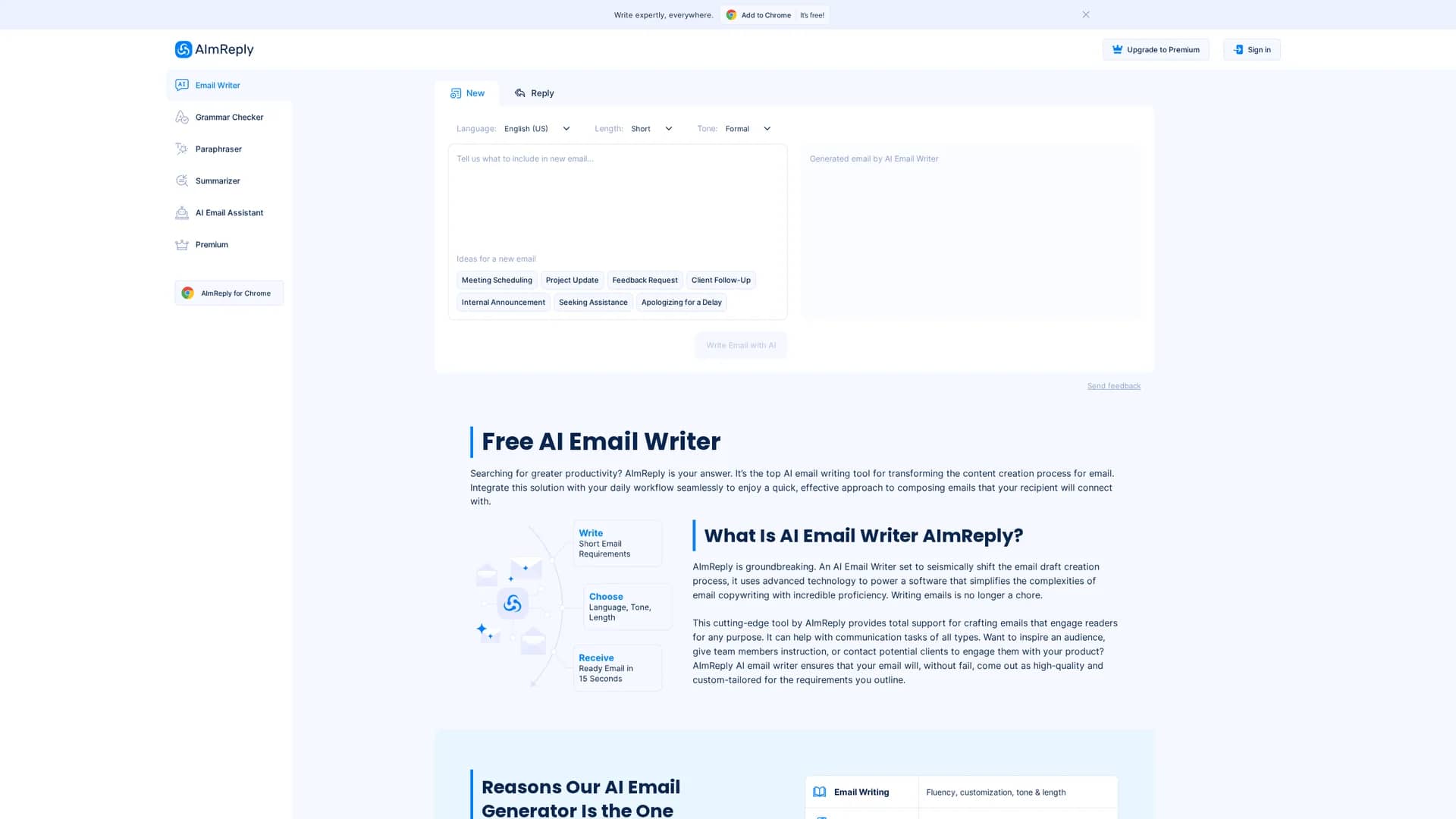 ai-email-assistant-aimreply homepage