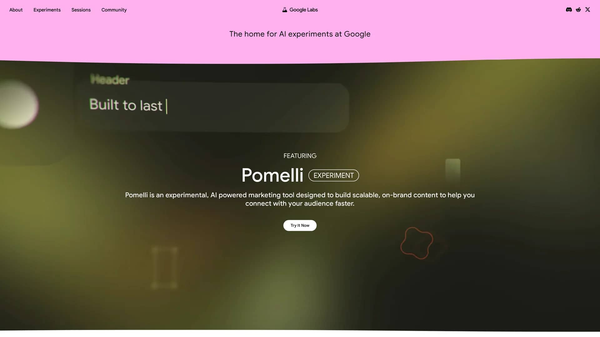 ai-experiments homepage