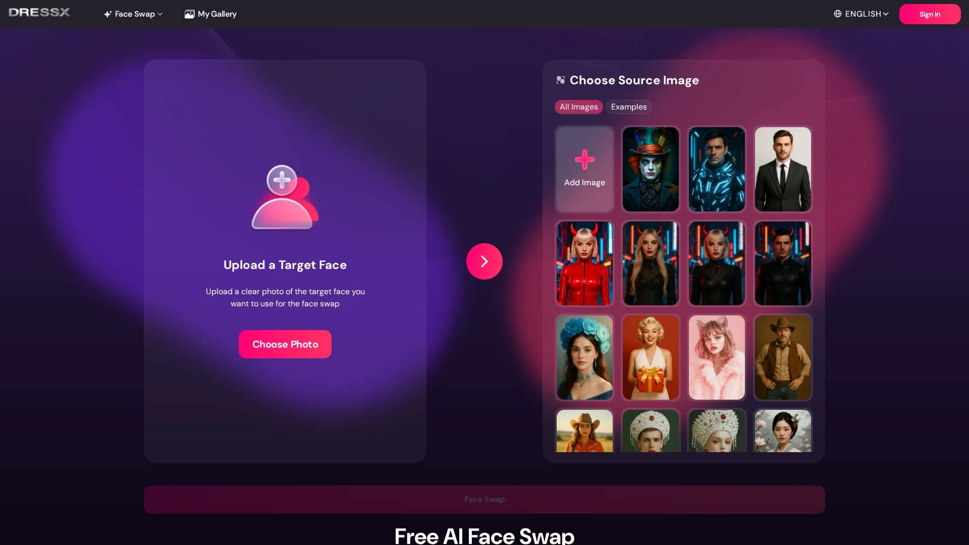 ai-face-swap homepage