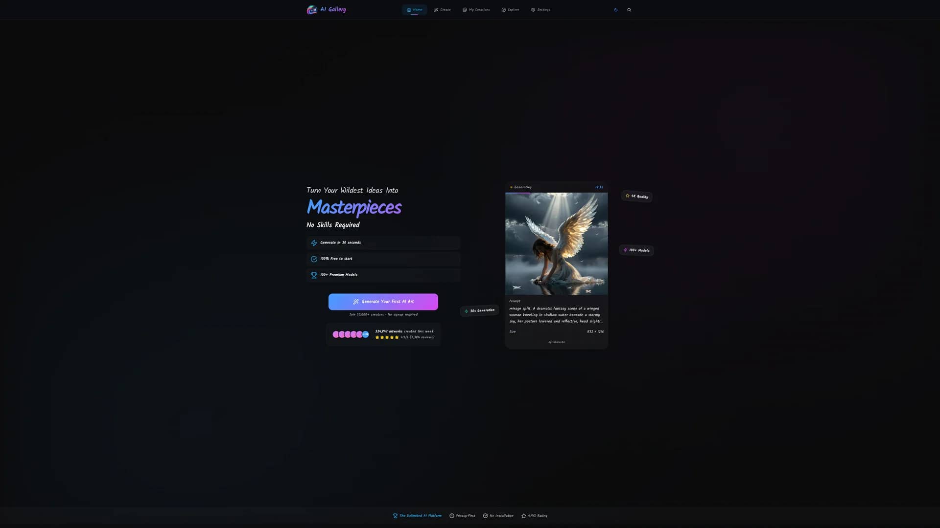ai-gallery homepage