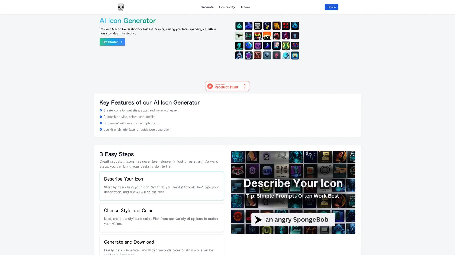 ai-icon-generator homepage