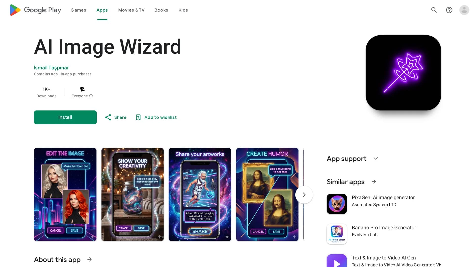 ai-image-wizard homepage