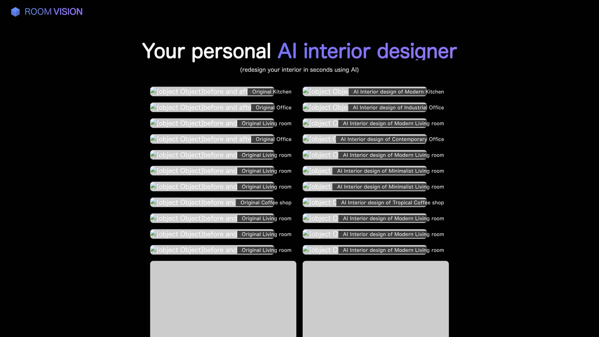 ai-interior homepage