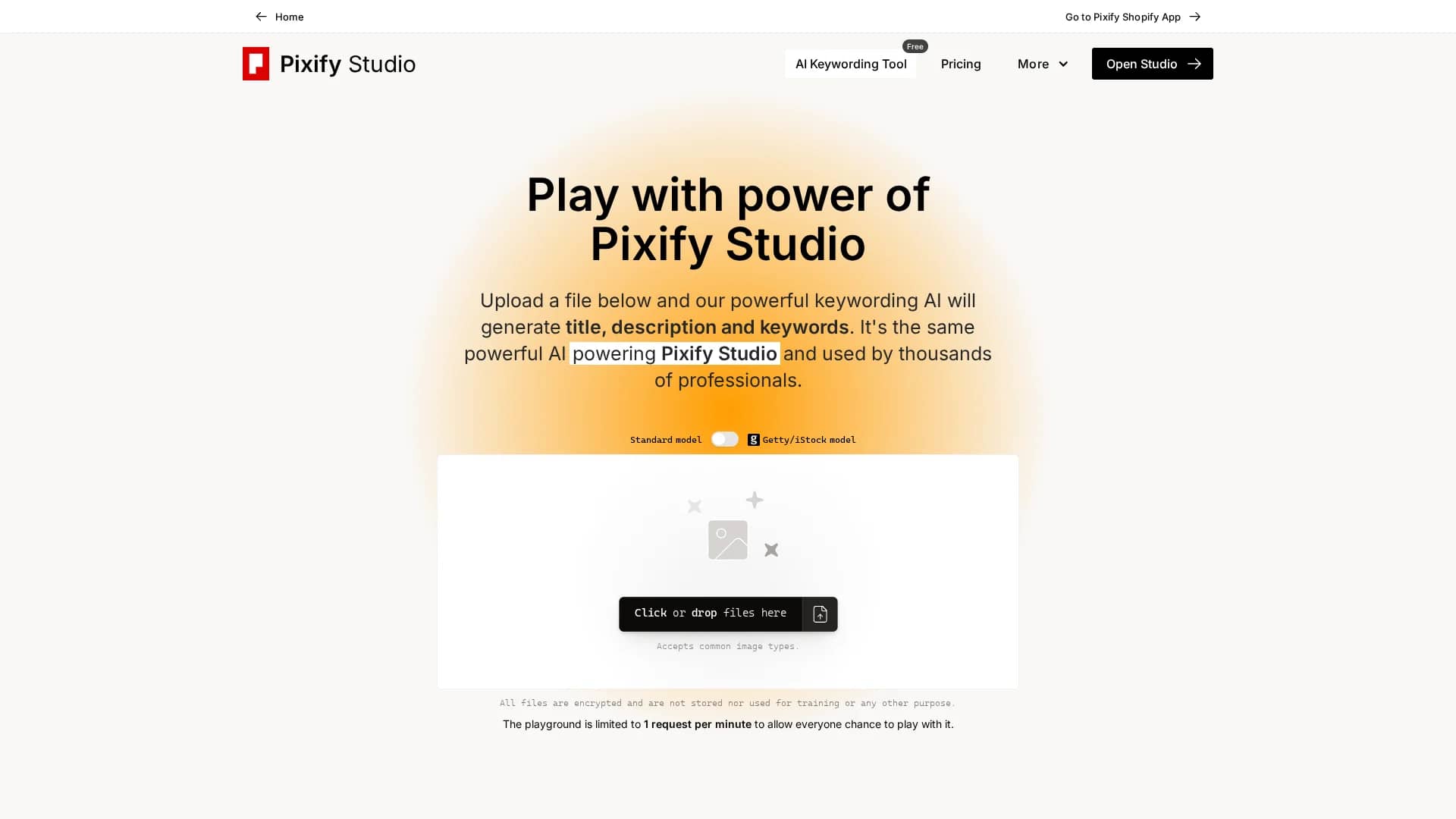 ai-keywording-tool homepage