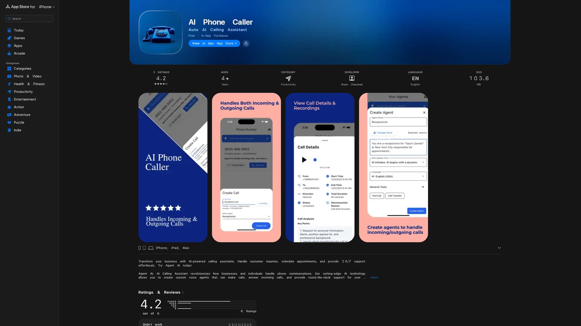 ai-phone-caller homepage