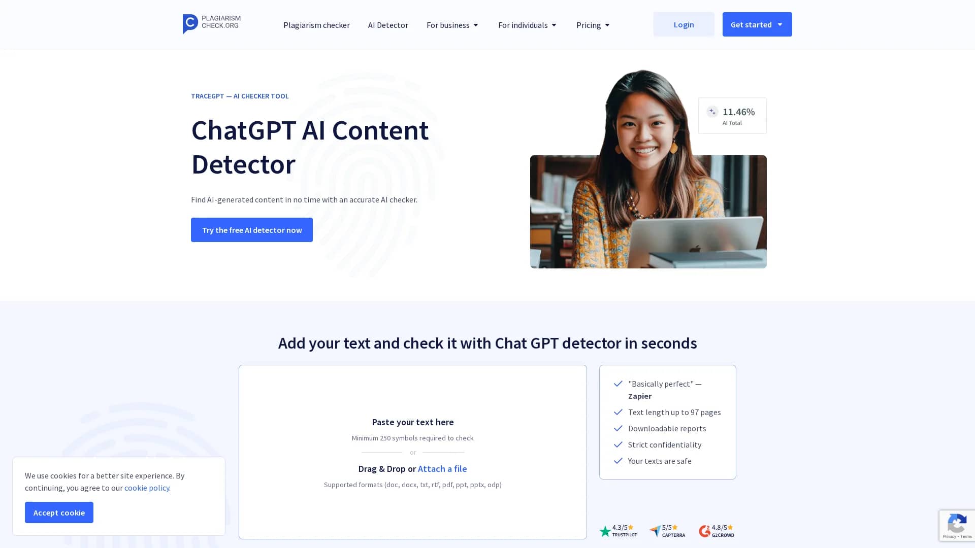 ai-plagiarism-checker homepage