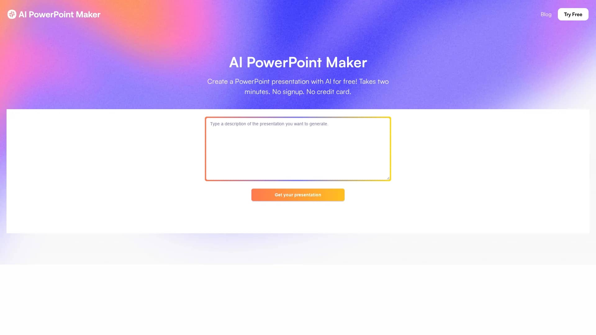 ai-powerpoint-maker homepage