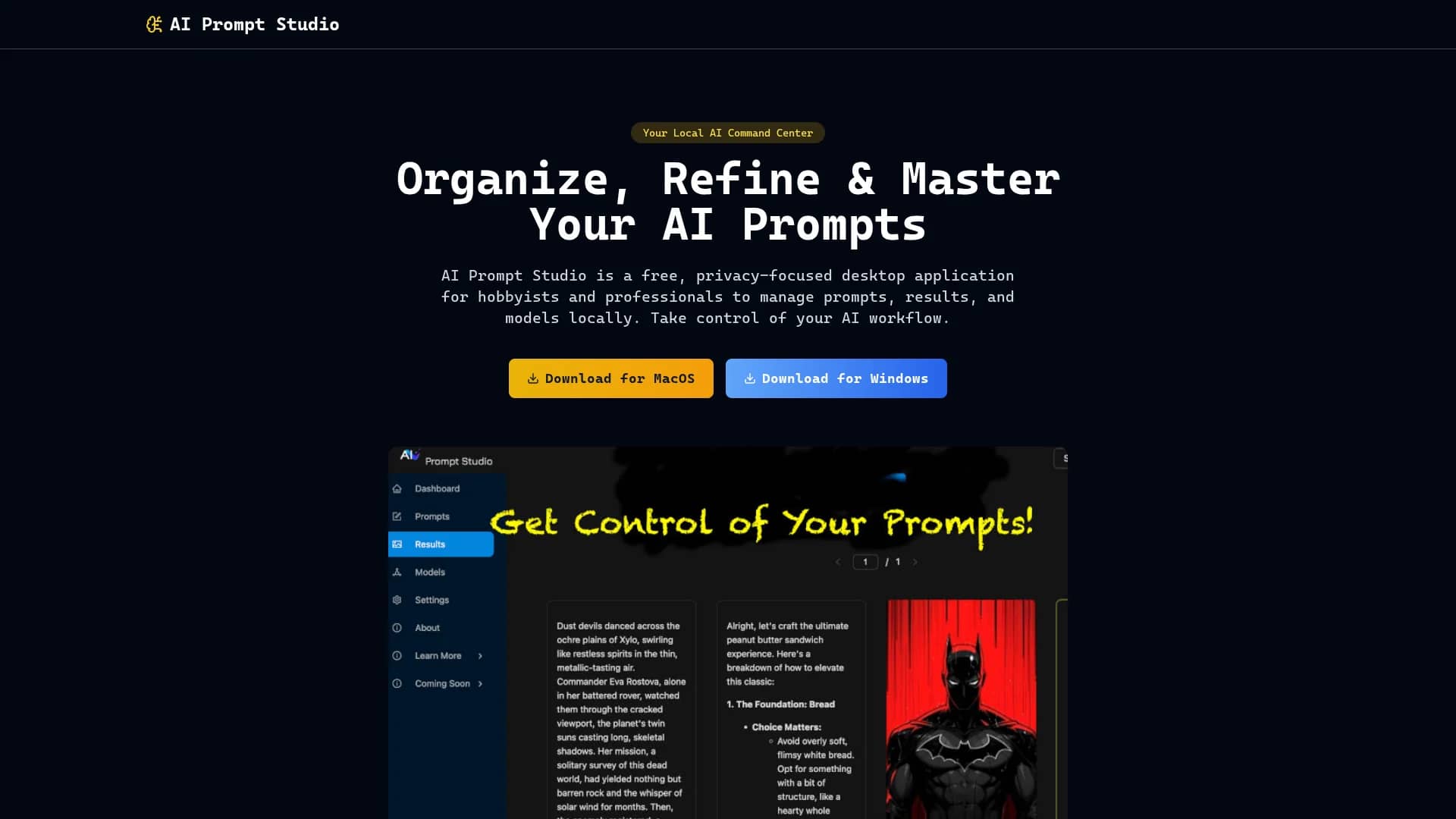 ai-prompt-studio homepage