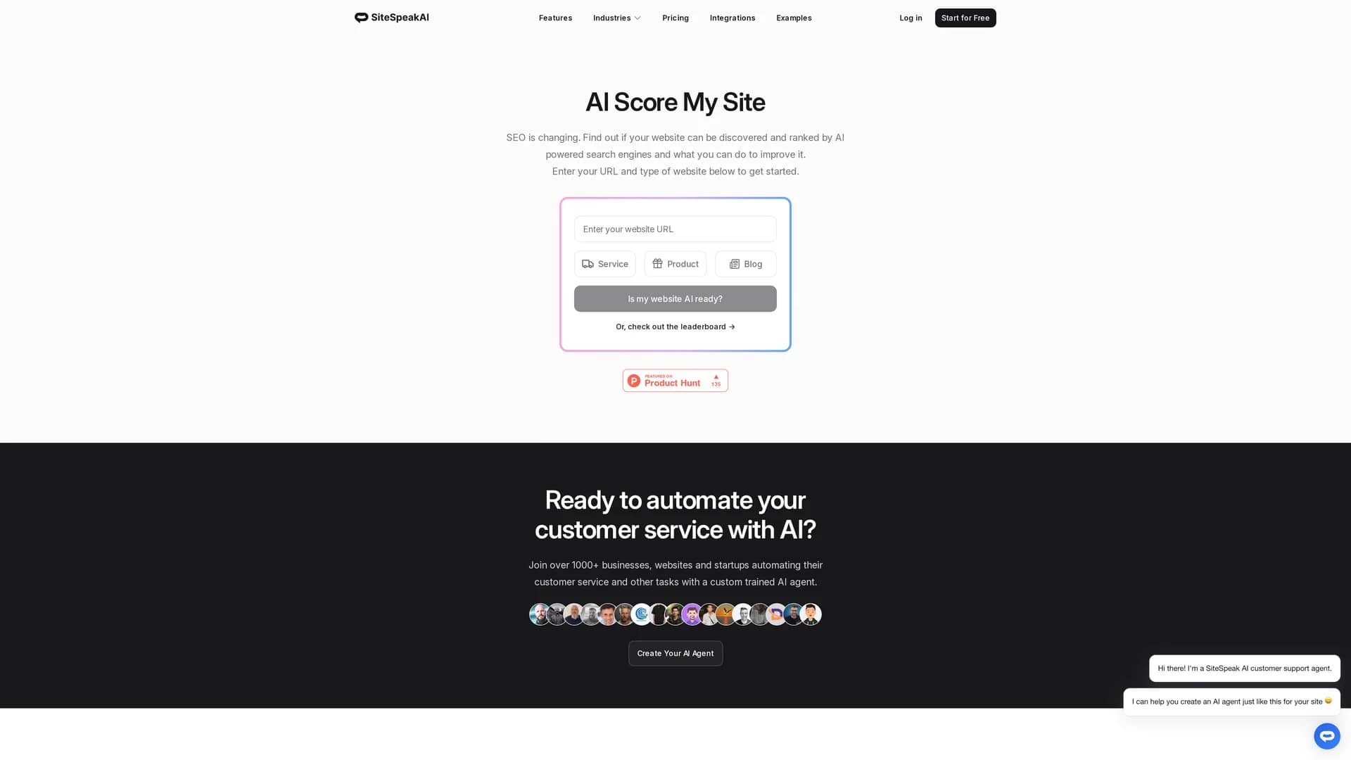 ai-score-my-site homepage