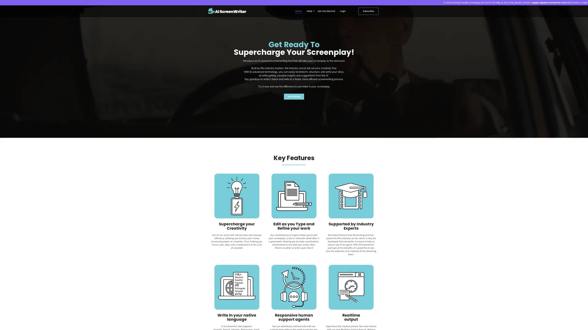 ai-screenwriter homepage