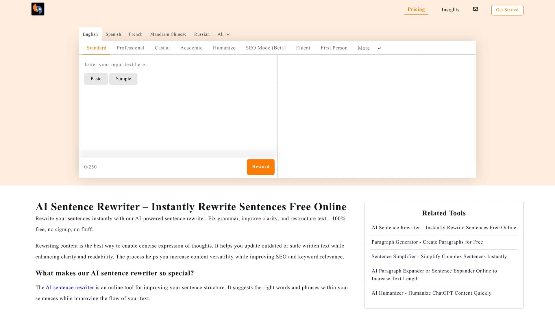 ai-sentence-rewriter homepage