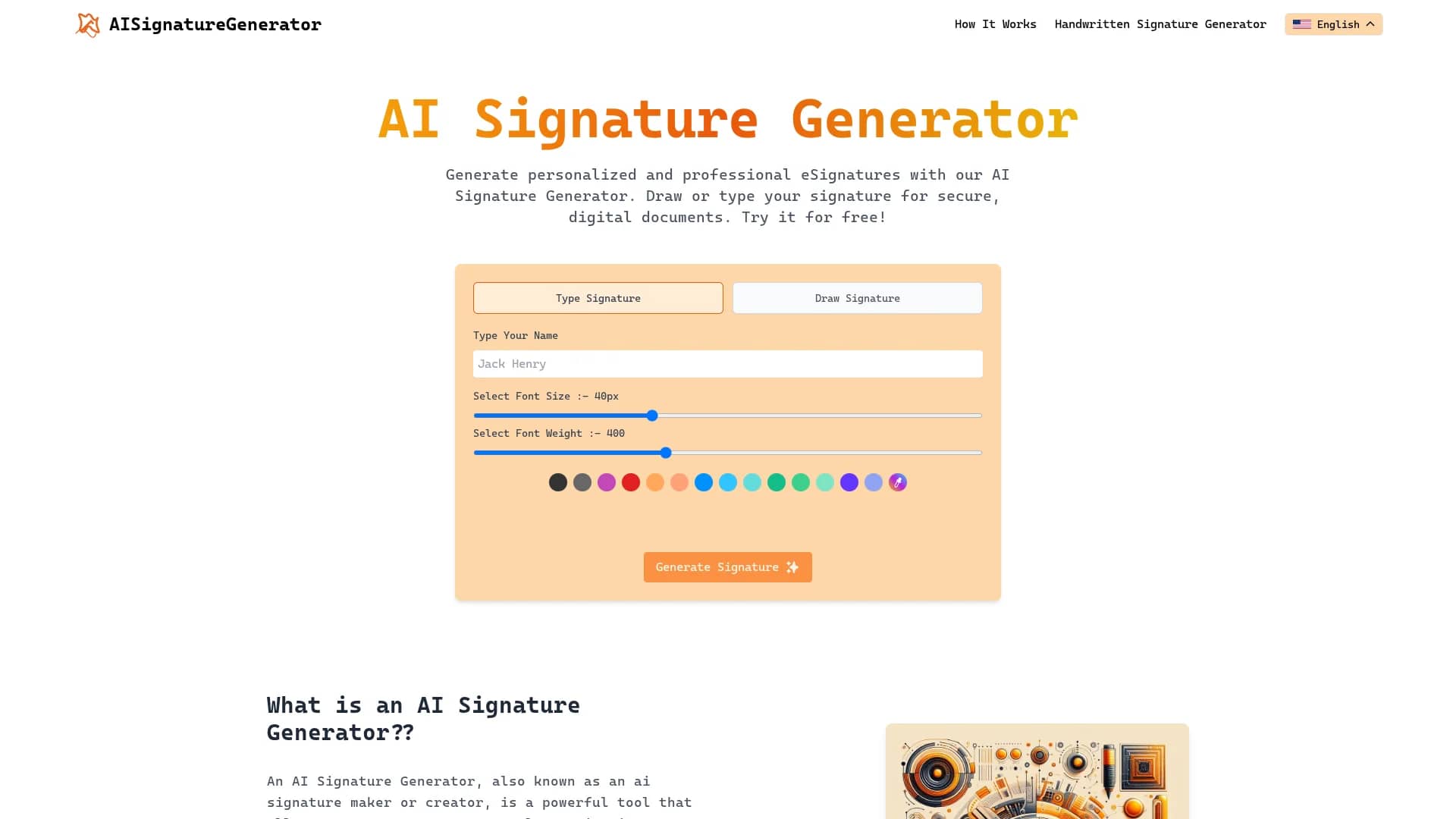 ai-signature-generator homepage