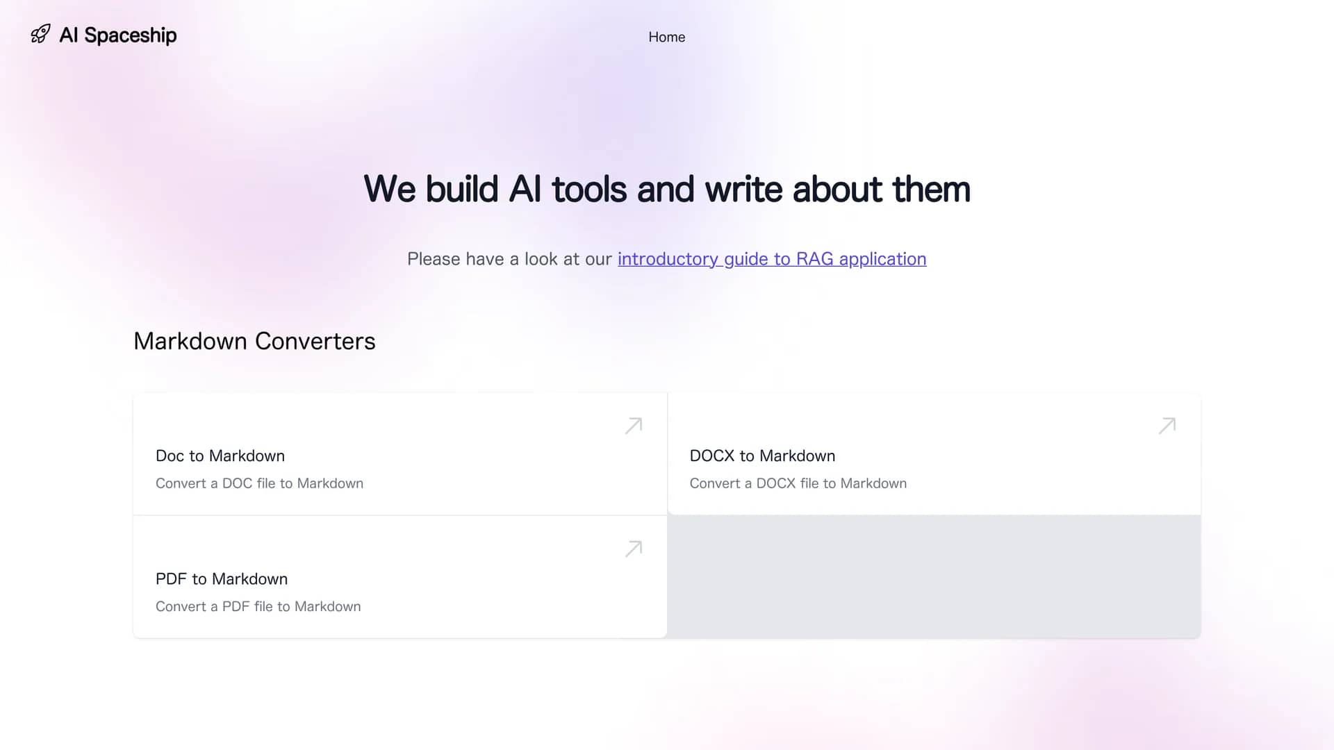 ai-spaceship homepage