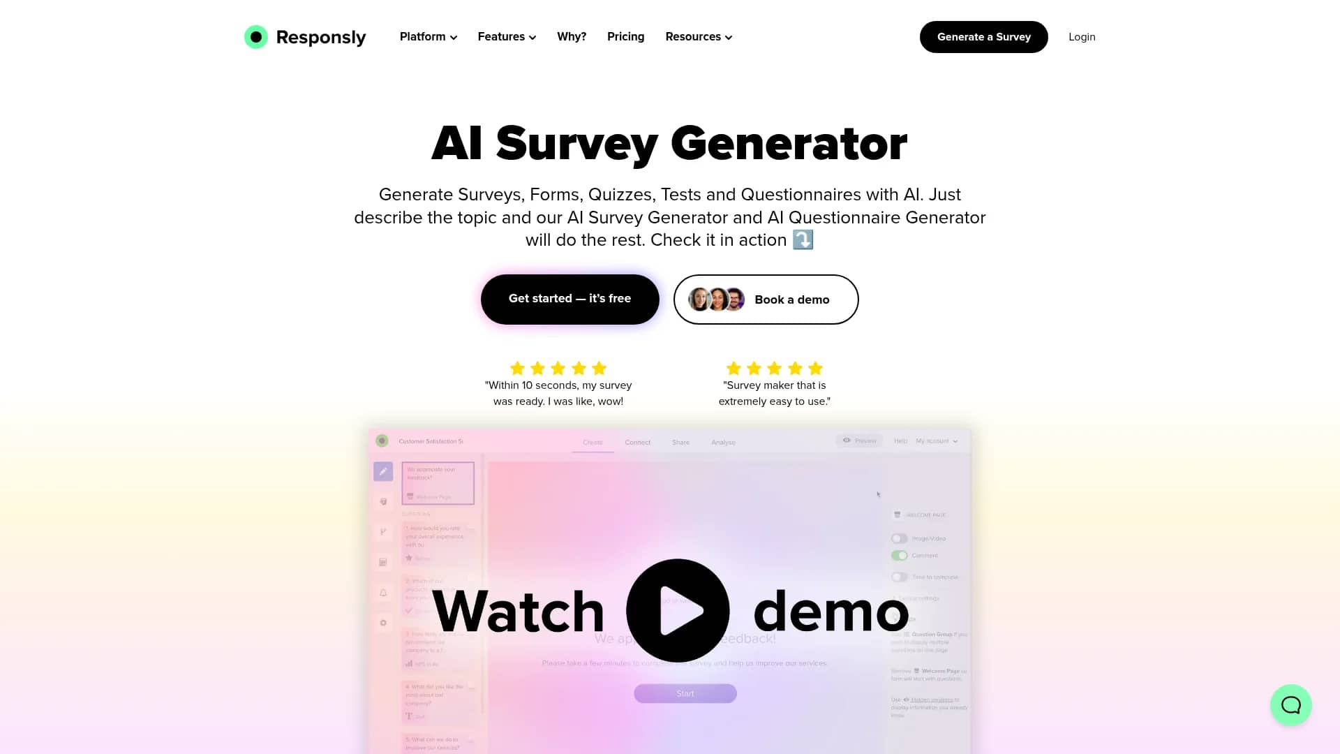 ai-survey-maker homepage