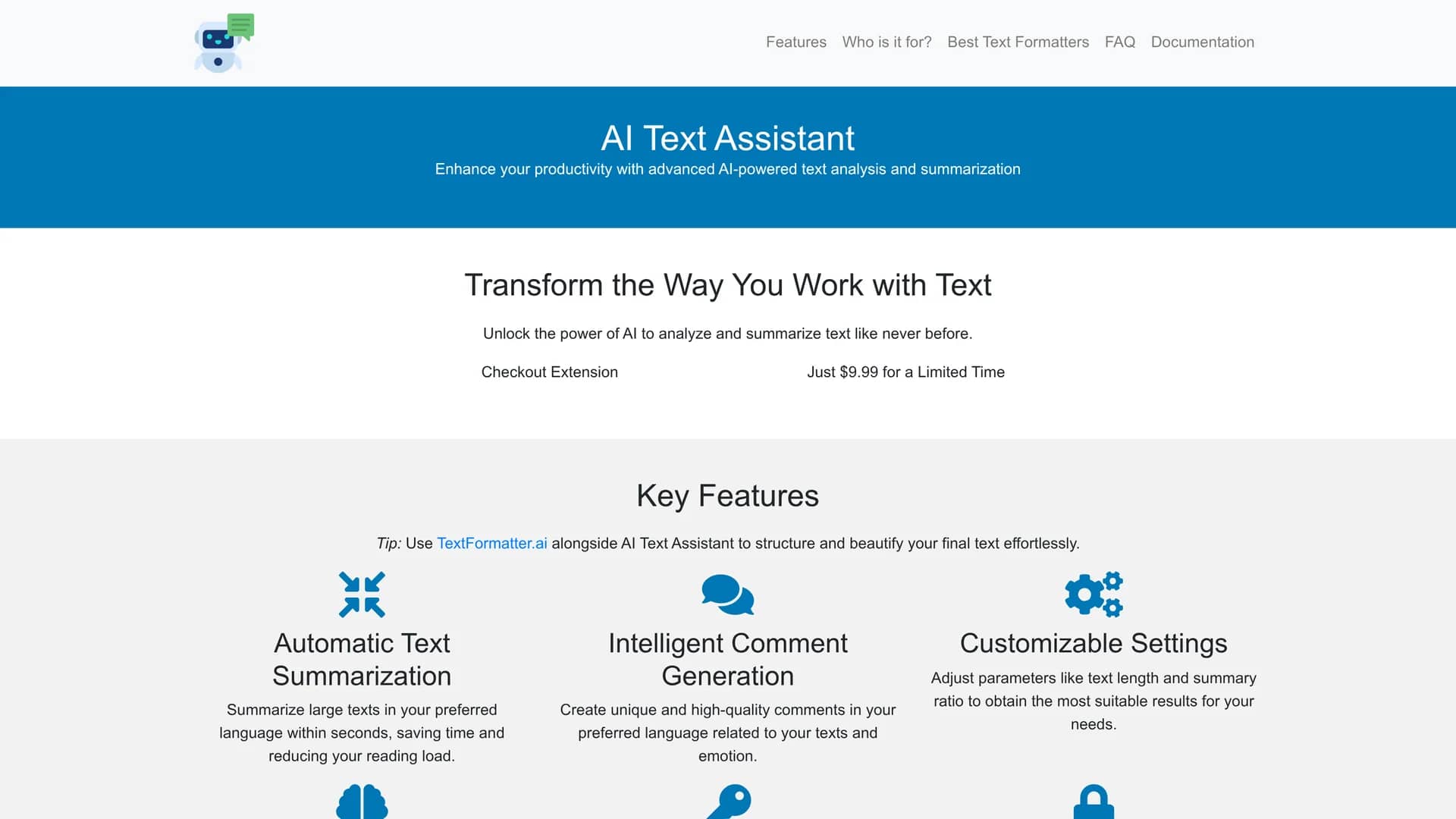 ai-text-assistant homepage