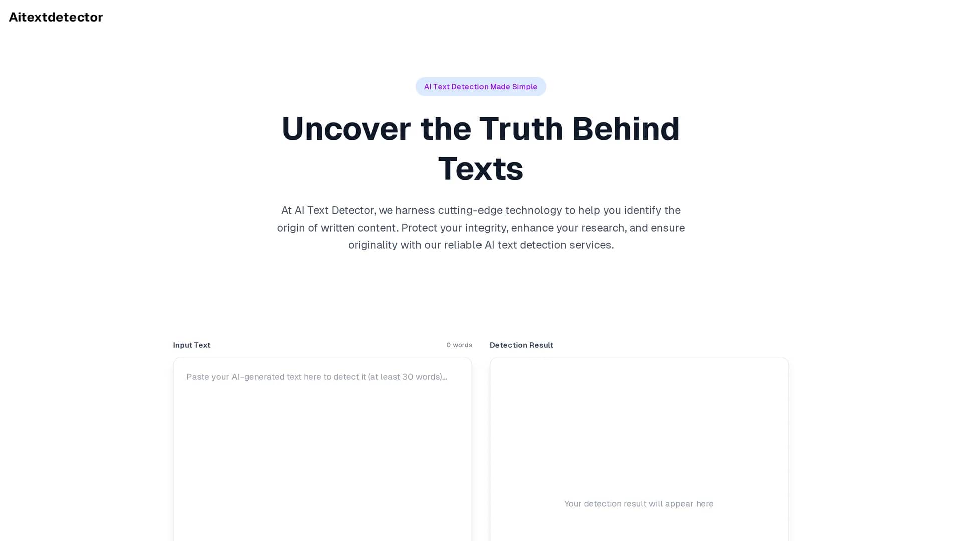 ai-text-detector homepage
