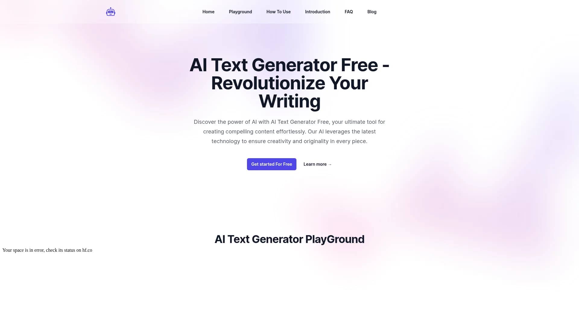ai-text-generator homepage