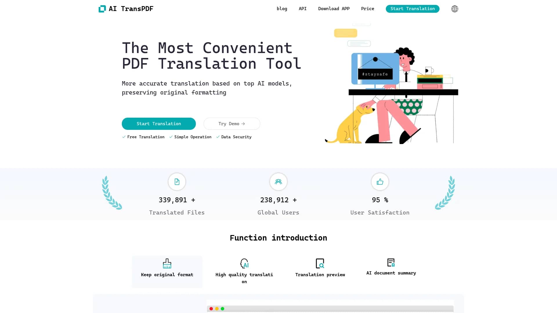 ai-transpdf homepage