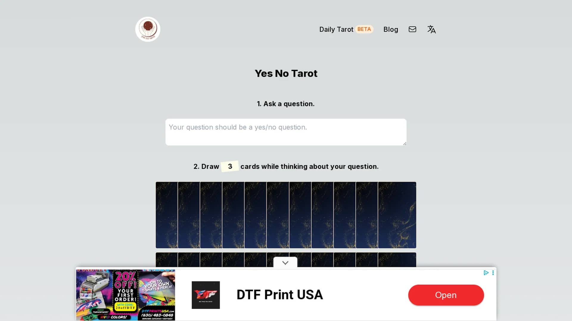 ai-yes-or-no-tarot homepage