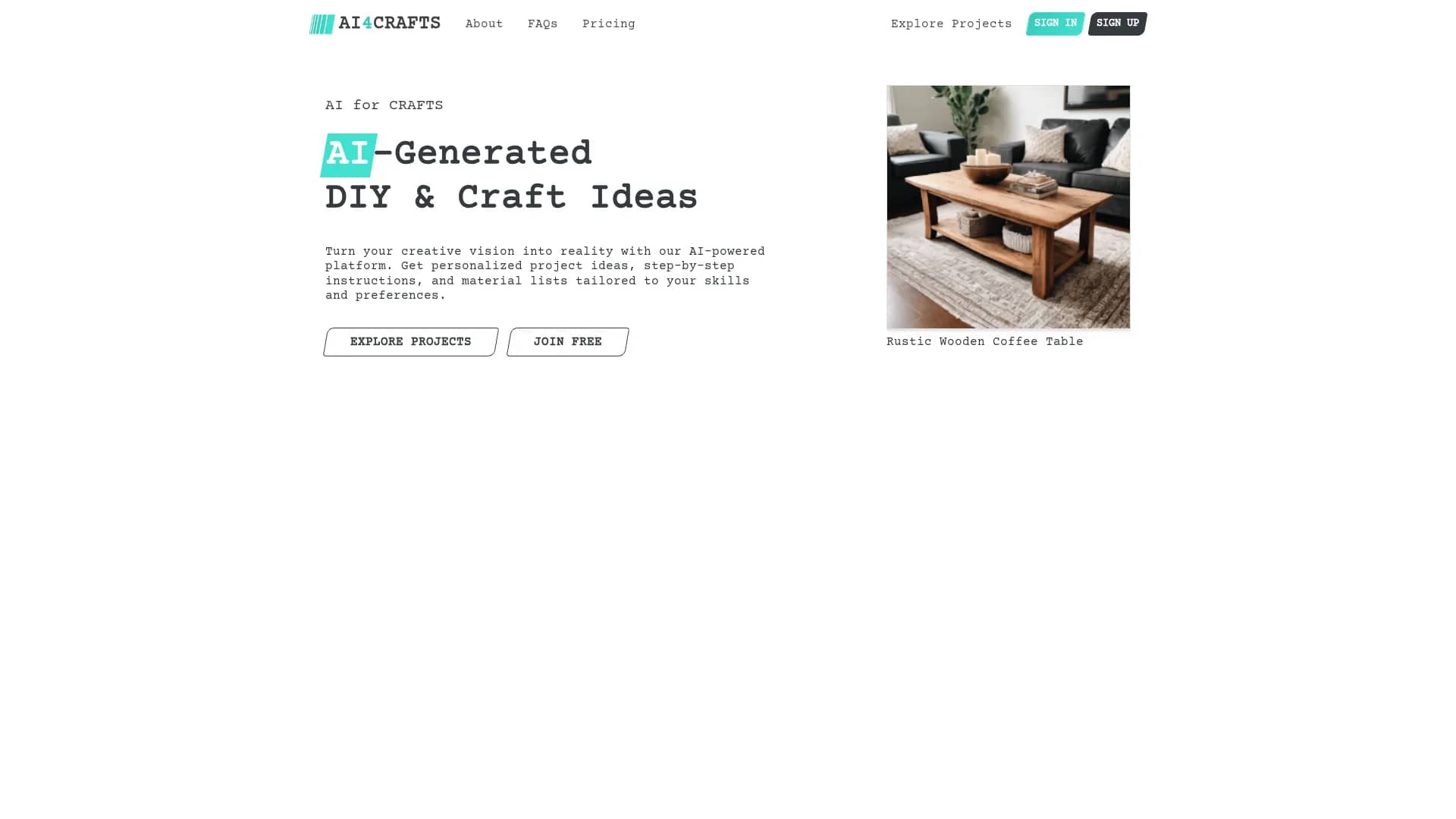 ai4crafts homepage