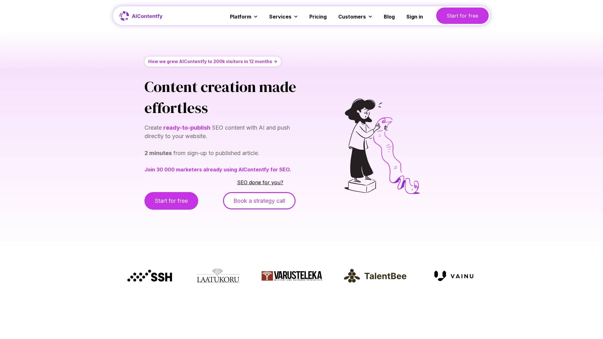 aicontentfy homepage
