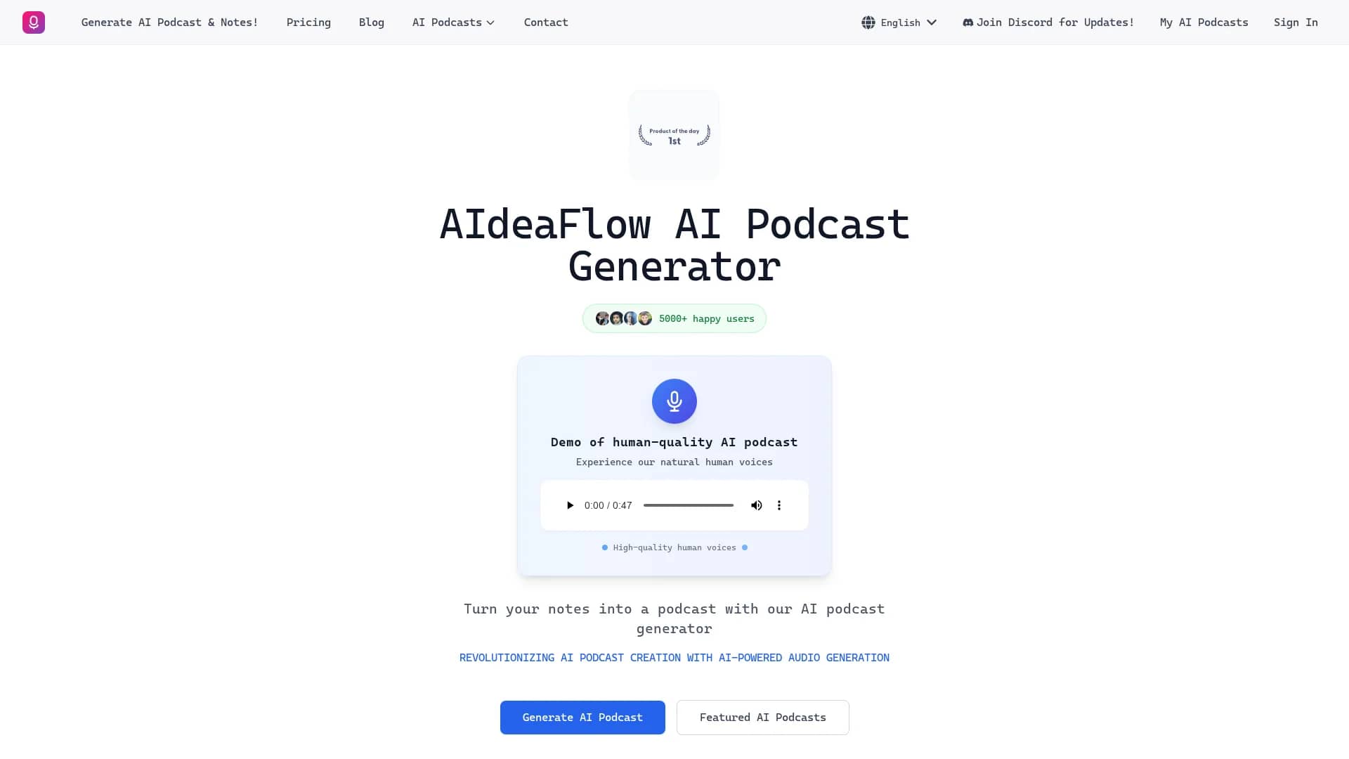 aideaflow-podcast homepage