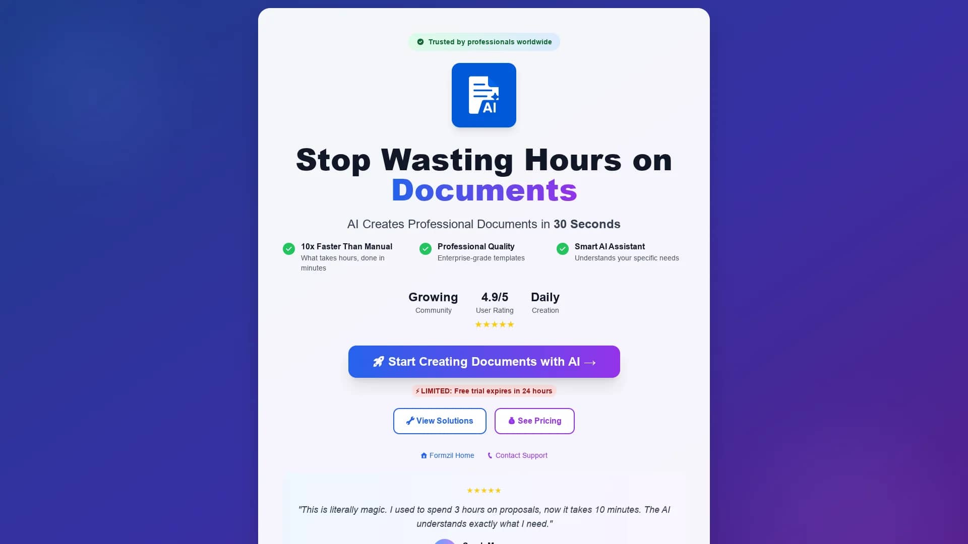 aidocumentmaker homepage