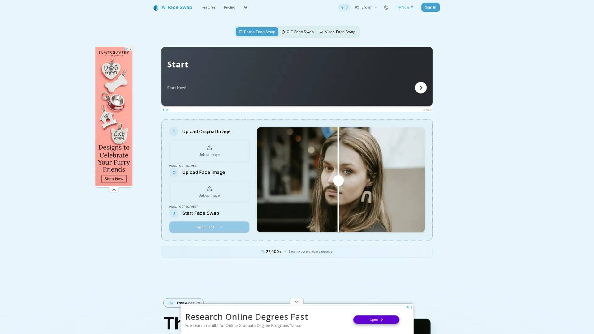 aifaceswap-app homepage