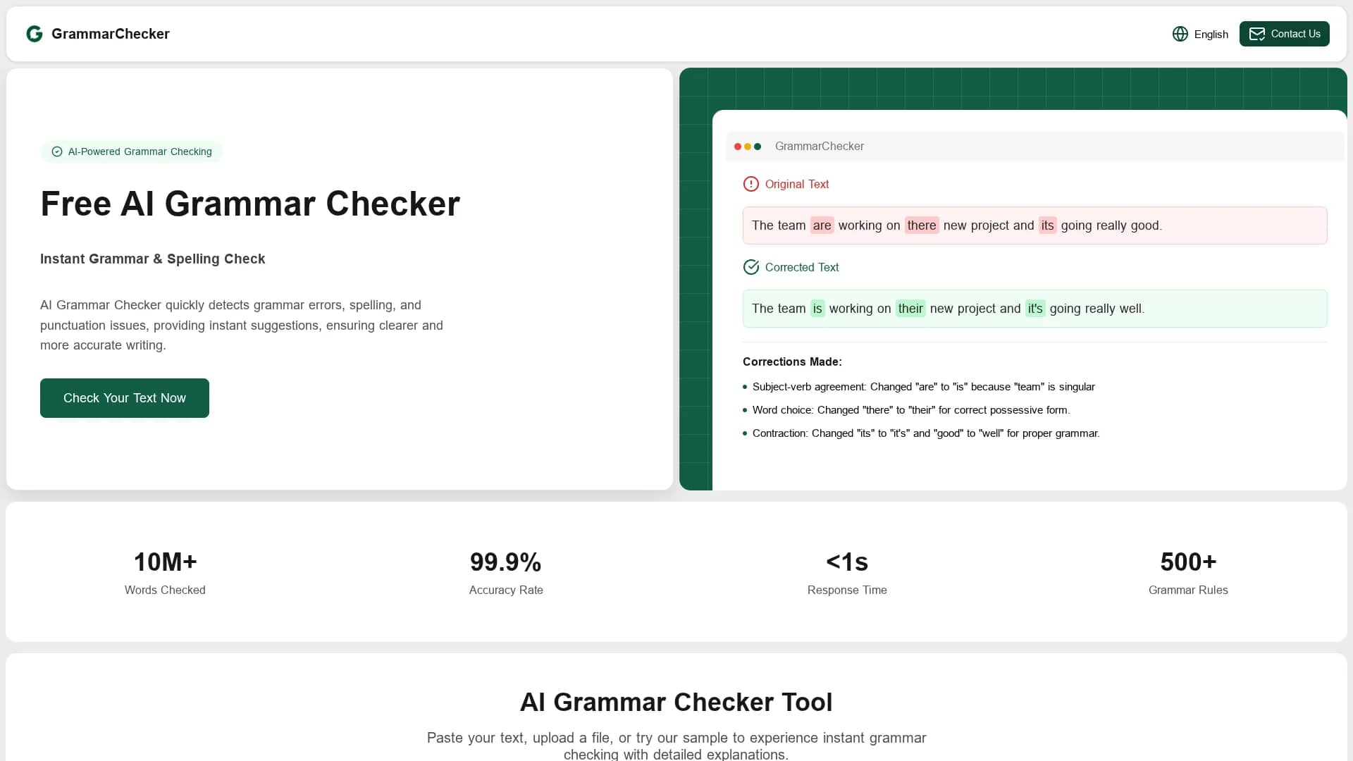 aigrammarchecker homepage