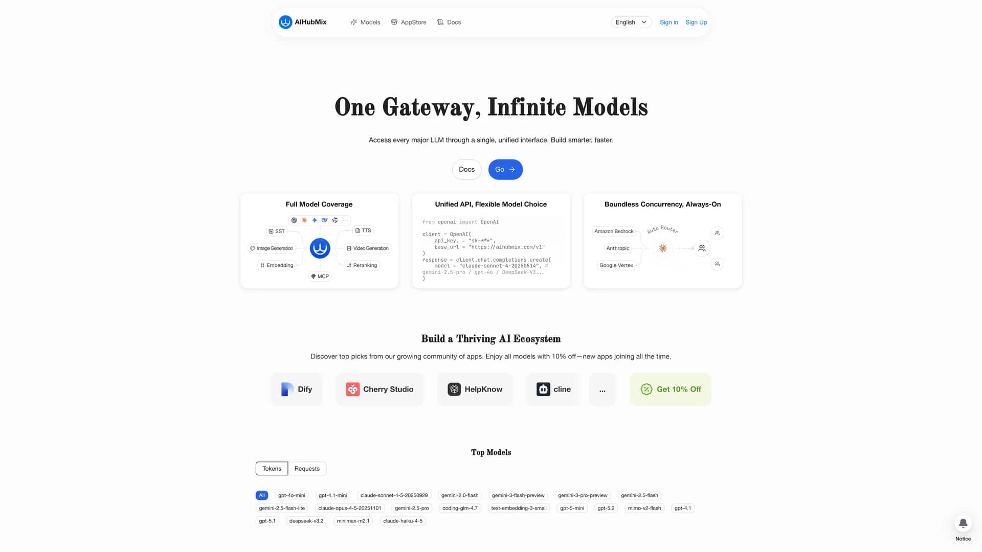aihubmix homepage
