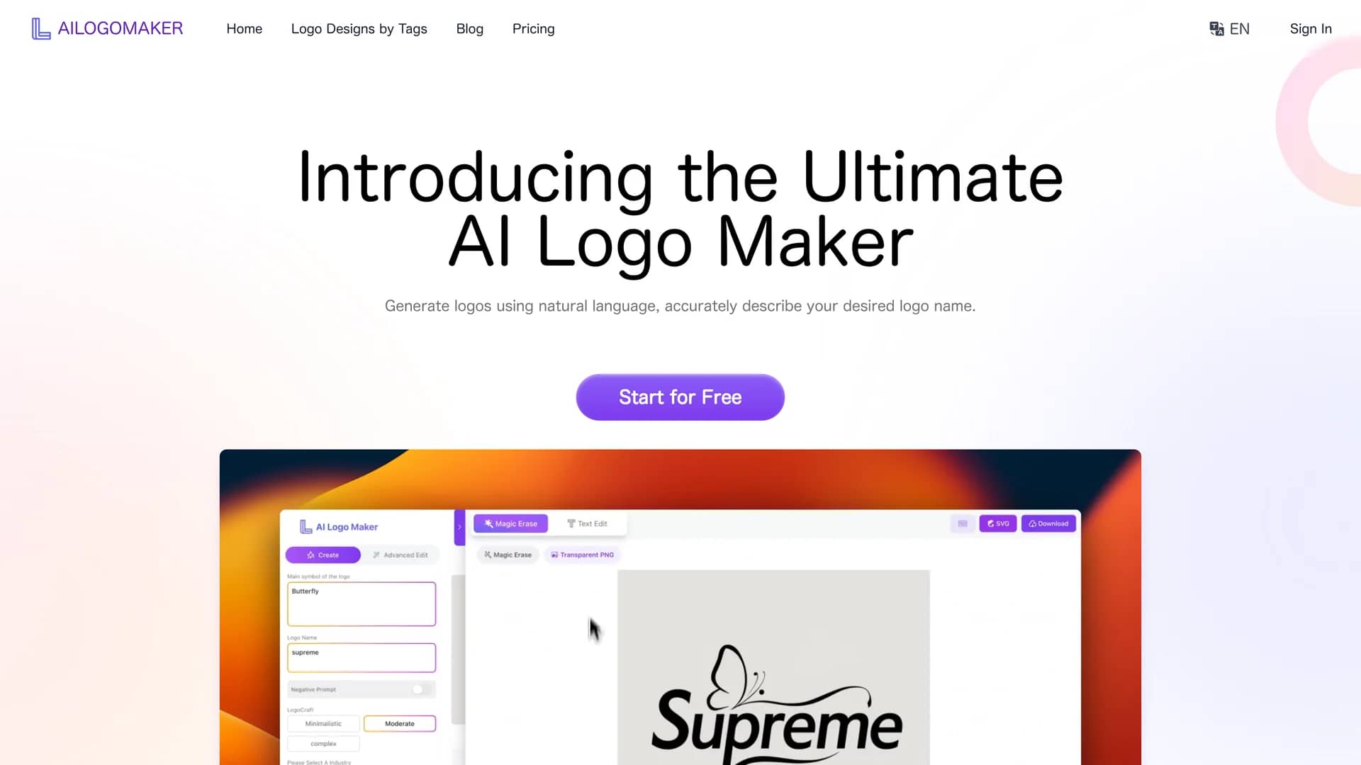 ailogomaker homepage
