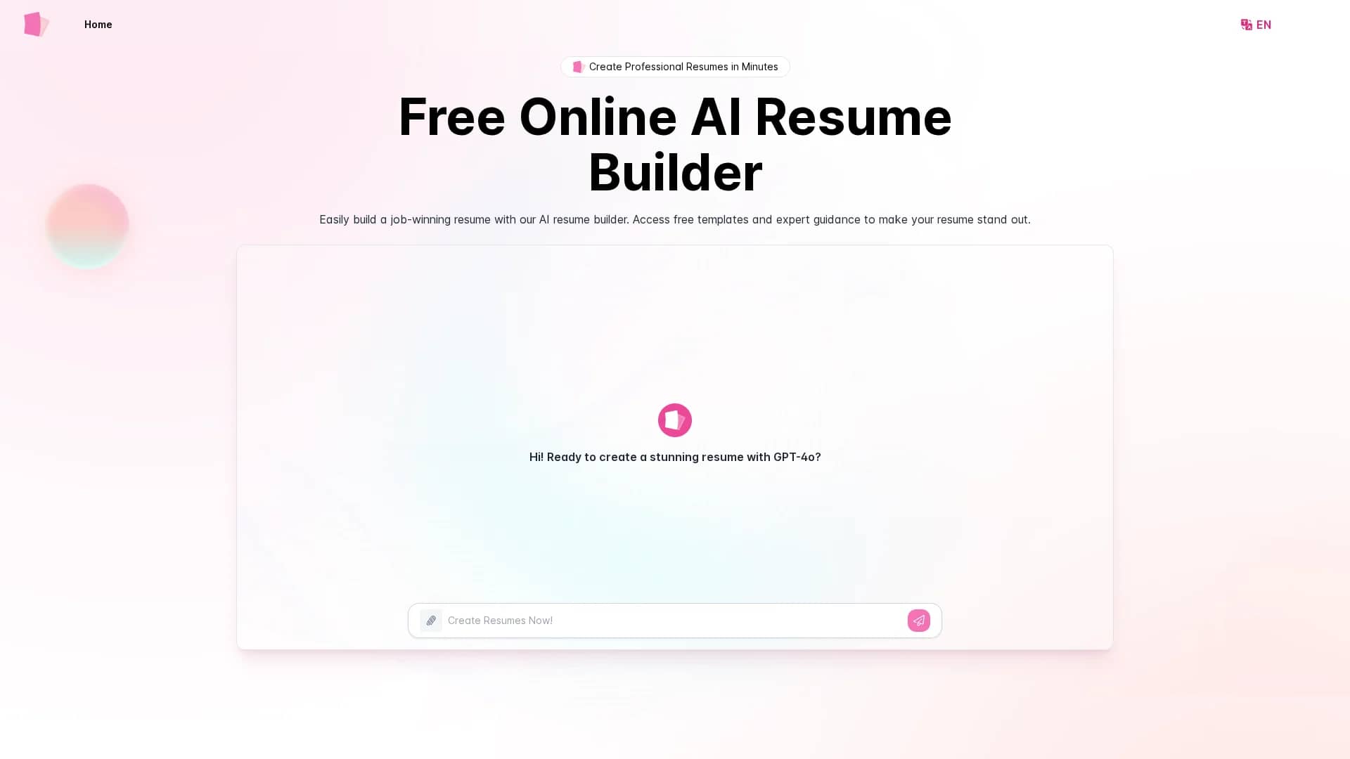 airesumebuilder-me homepage