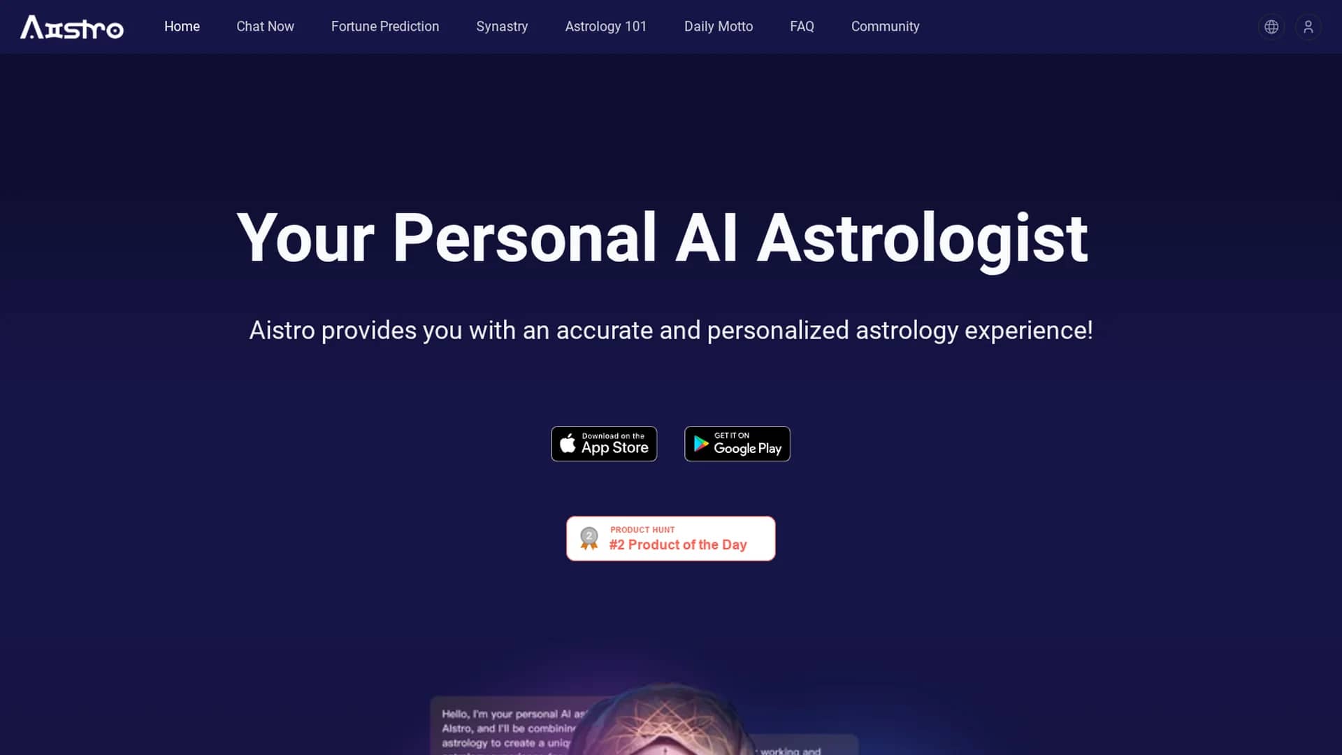 aistro homepage