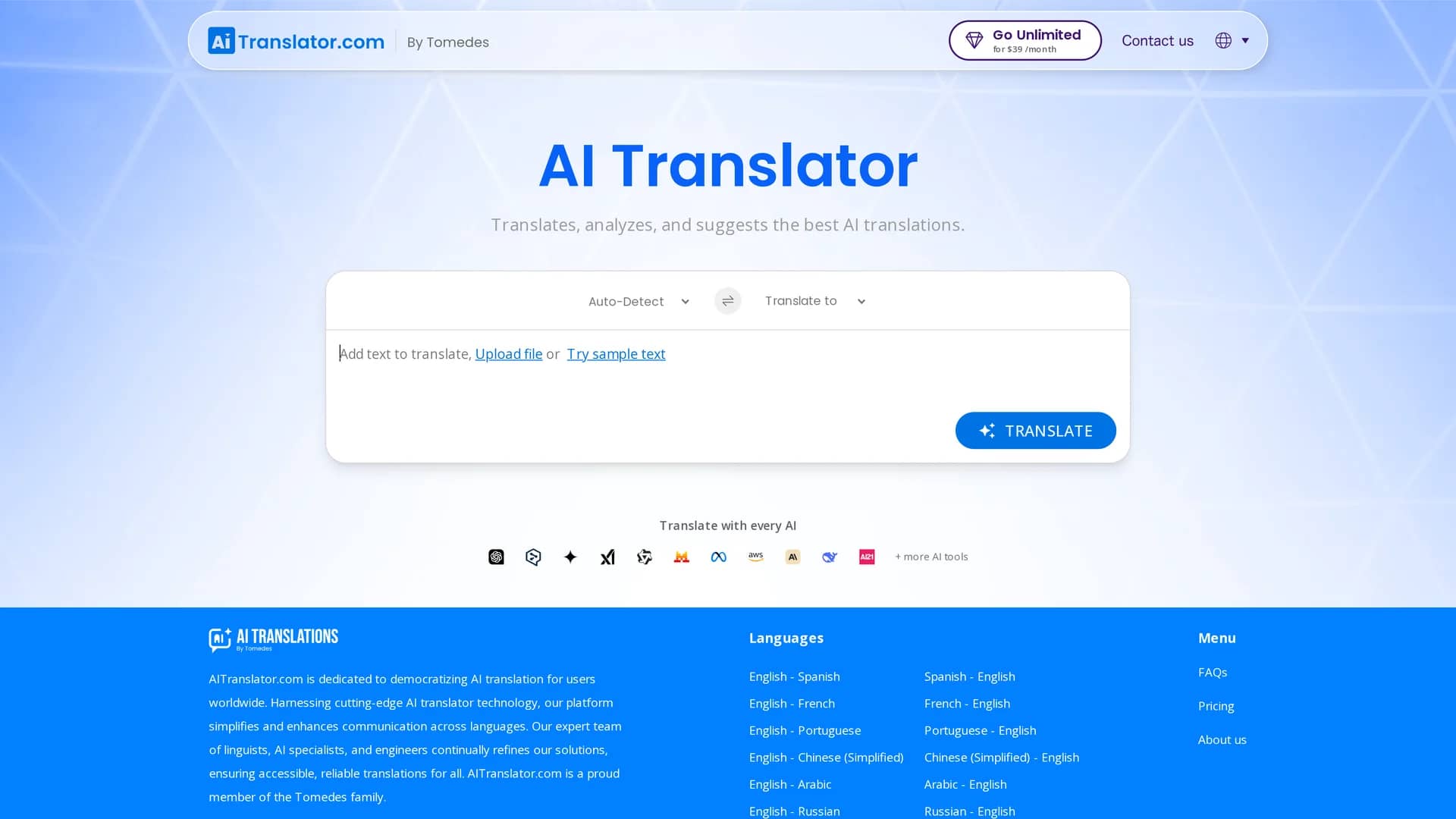 aitranslator-com homepage